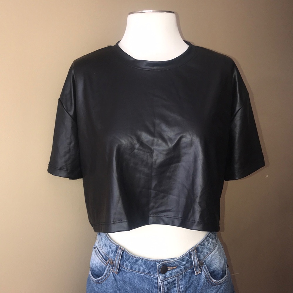 Faux Leather Crop Top